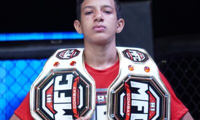 Jovem atleta Paulo Ninjinha em combate de MMA representando Mato Grosso